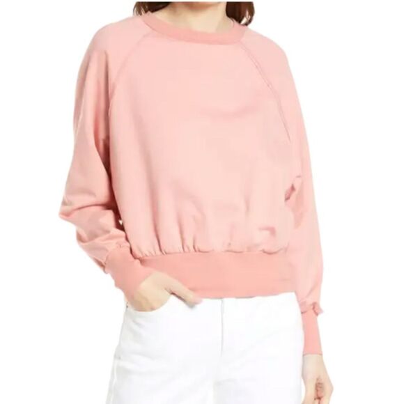 Treasure And Bond Two-Tone Blush Raglan Sleeve Crewneck Sweater | NWT - Picture 1 of 12